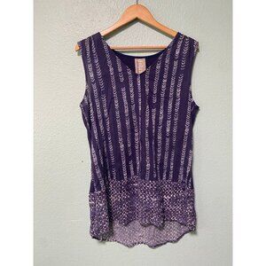 Anthropologie Dolan Women's Blue‎ and White Pattern Tunic Top Shirt Size Large